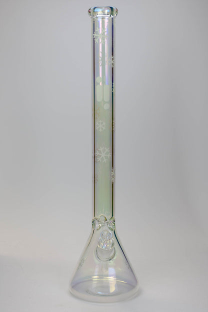 24" Infyniti Snowflake 7 mm metallic Glow in the dark glass water bong