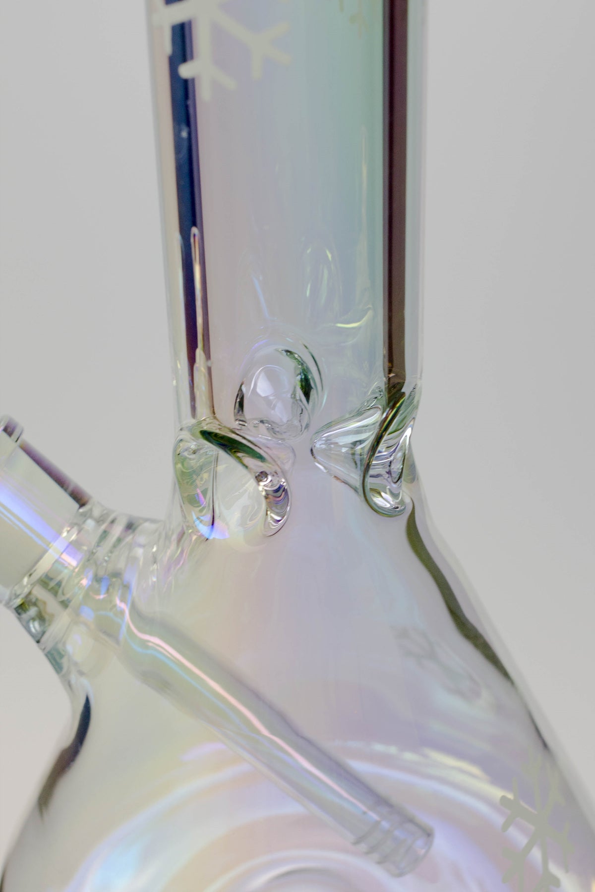 24" Infyniti Snowflake 7 mm metallic Glow in the dark glass water bong