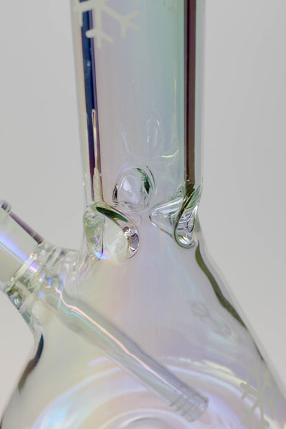 24" Infyniti Snowflake 7 mm metallic Glow in the dark glass water bong