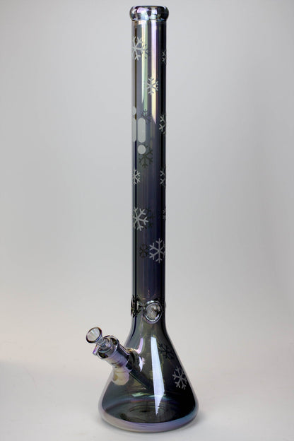 24" Infyniti Snowflake 7 mm metallic Glow in the dark glass water bong