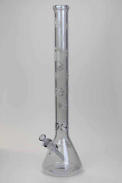 24" Infyniti Snowflake 7 mm metallic Glow in the dark glass water bong