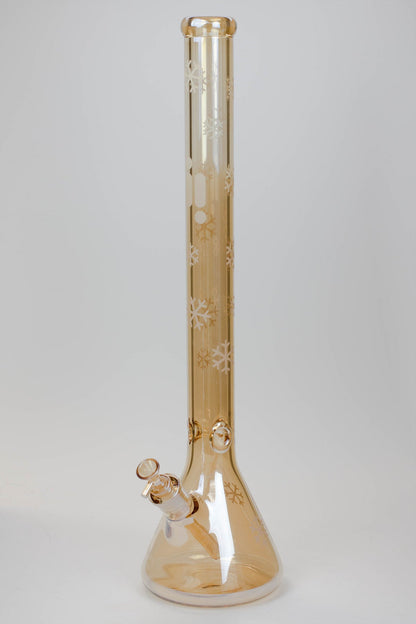 24" Infyniti Snowflake 7 mm metallic Glow in the dark glass water bong