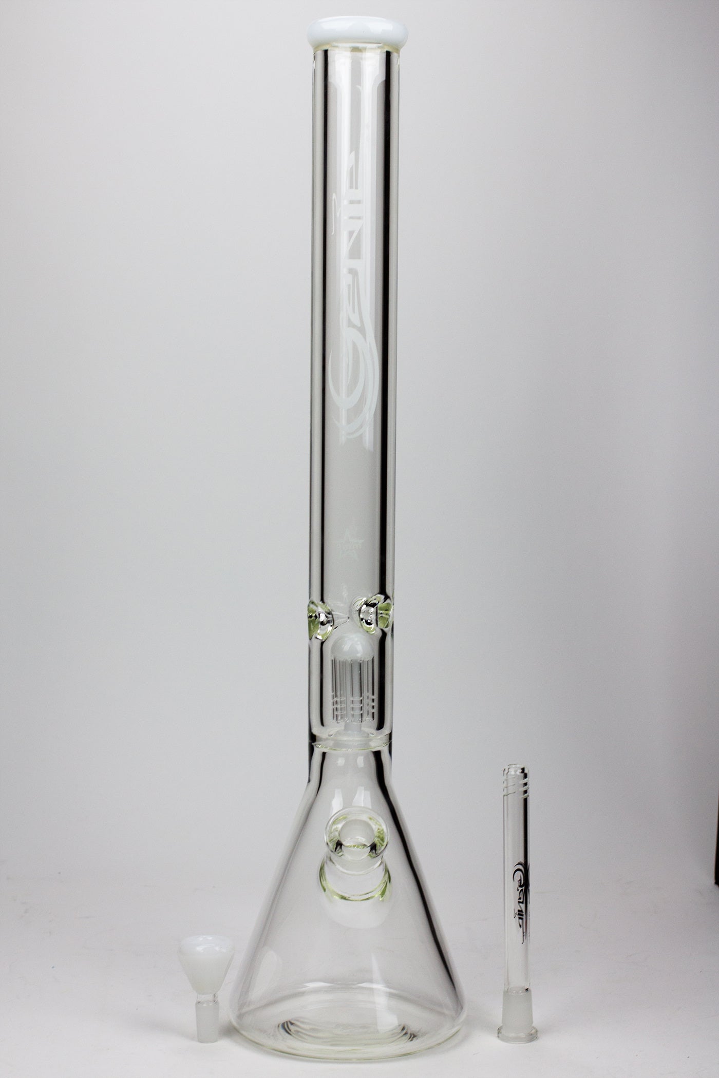 24" Genie 9 mm single percolator glass water bong