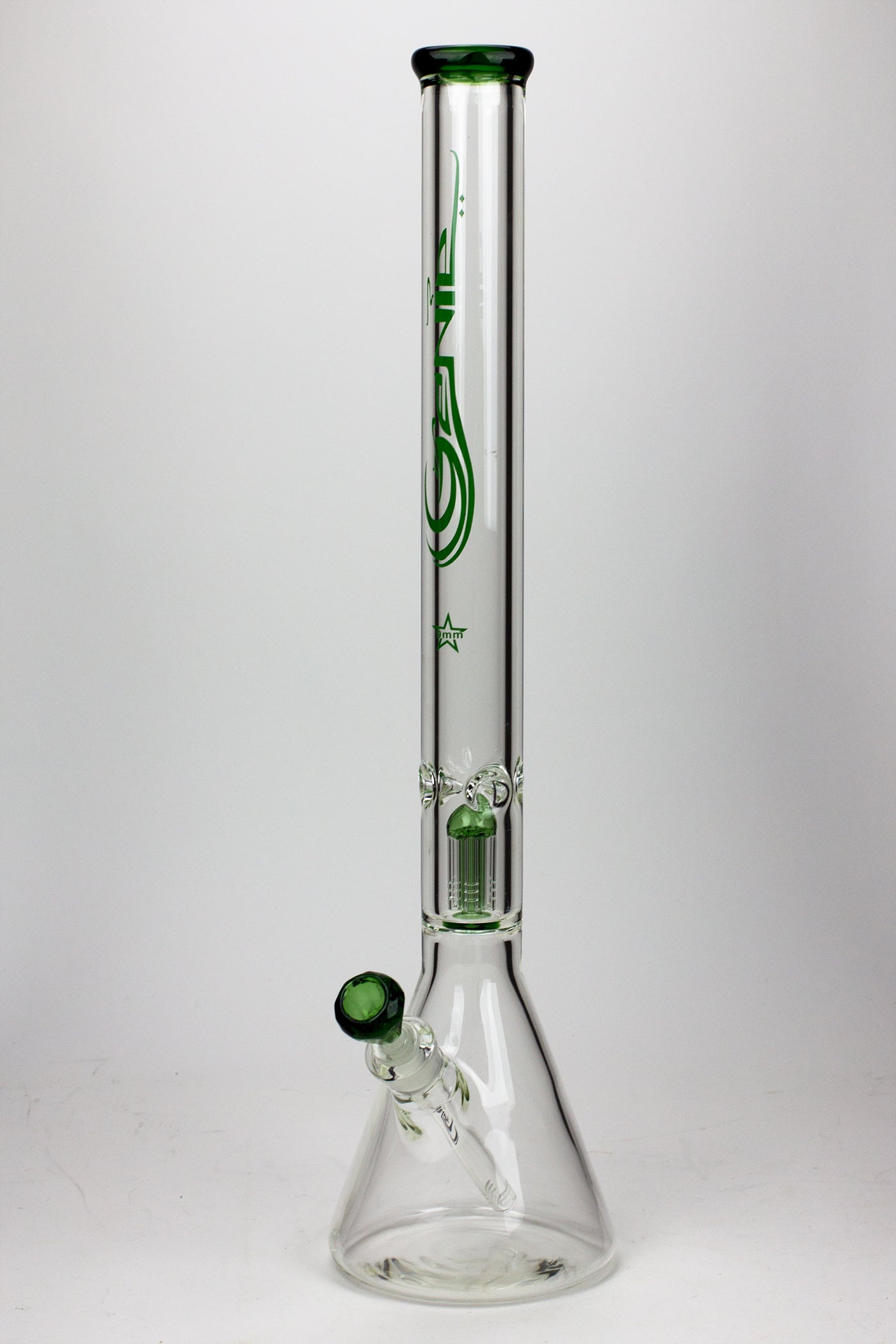 24" Genie 9 mm single percolator glass water bong