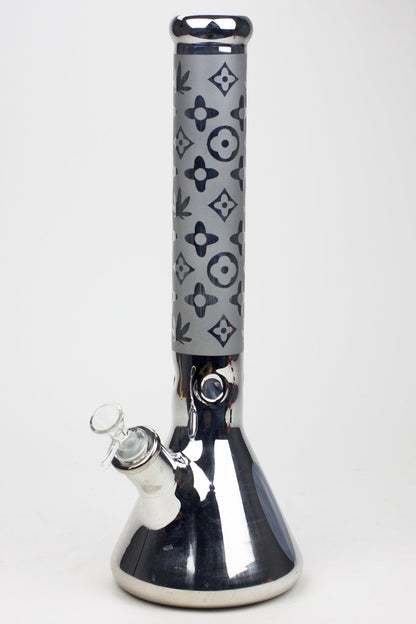16" Luxury pattern 7 mm metallic beaker bong