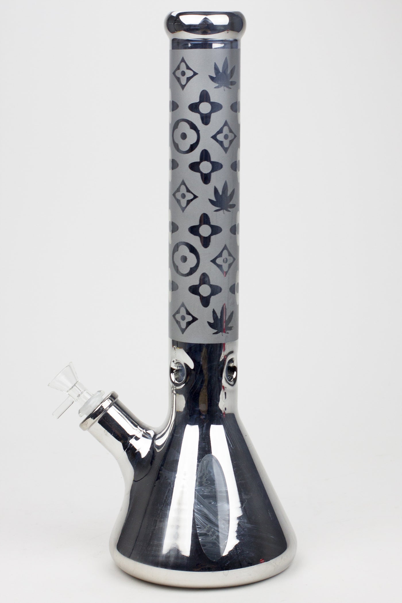 16" Luxury pattern 7 mm metallic beaker bong