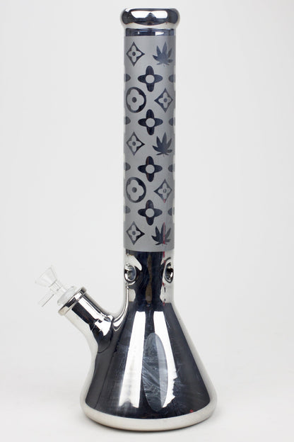 16" Luxury pattern 7 mm metallic beaker bong