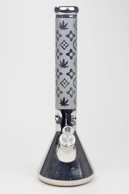 16" Luxury pattern 7 mm metallic beaker bong