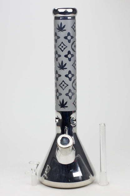 16" Luxury pattern 7 mm metallic beaker bong