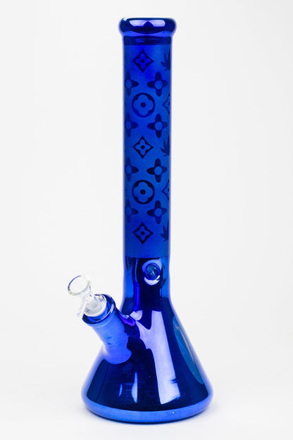 16" Luxury pattern 7 mm metallic beaker bong