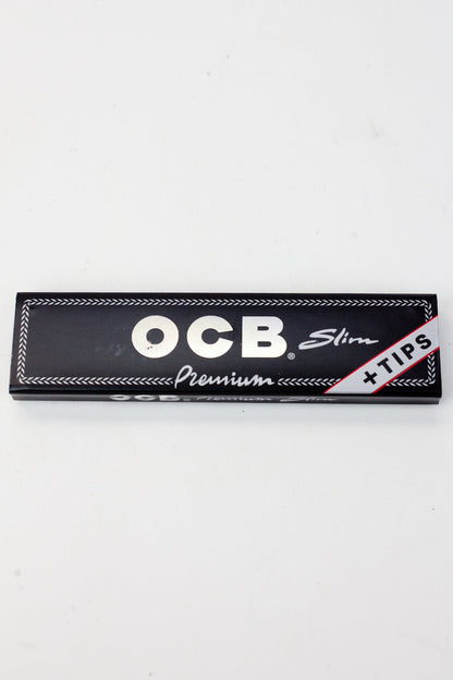 OCB King Slim Premium rolling paper with Tips - 24 packs