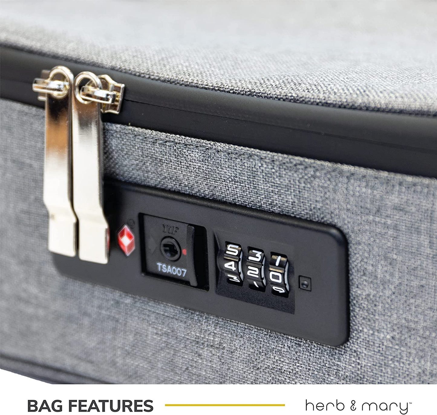 Herb & Mary | Smell Proof Accessories Storage Stash Case w/Integrated Combo Lock (Medium)