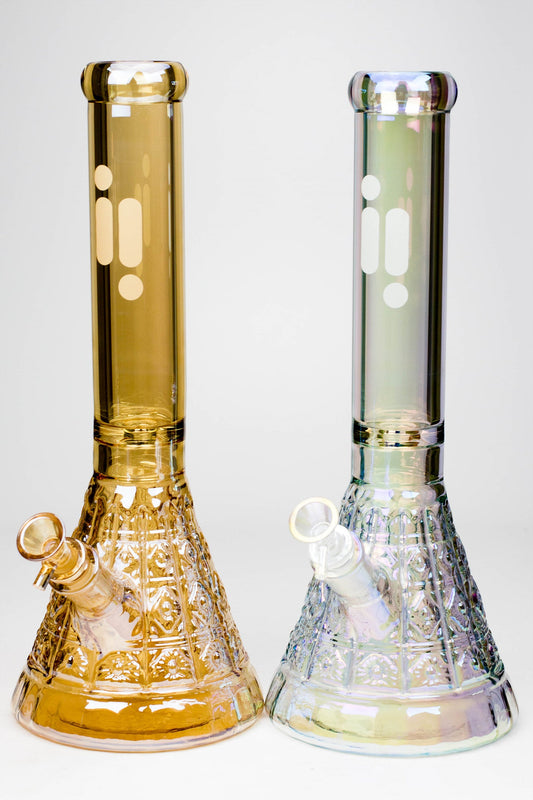 14" Infyniti embossed diamond beaker 7 mm glass bong