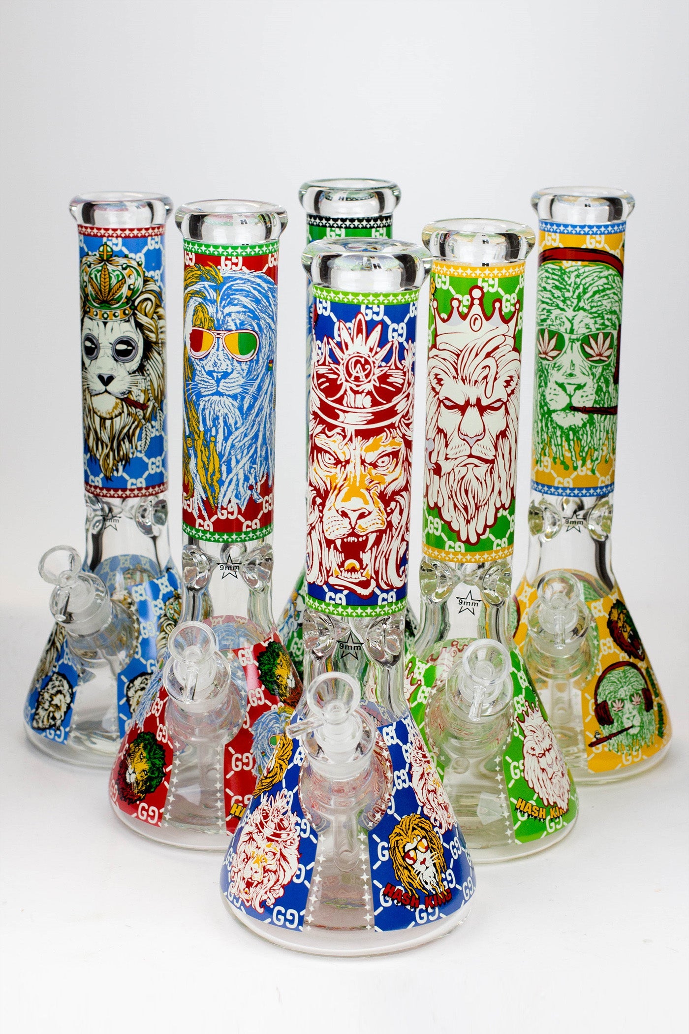 14" Hash King Glow in the dark 9 mm glass bong