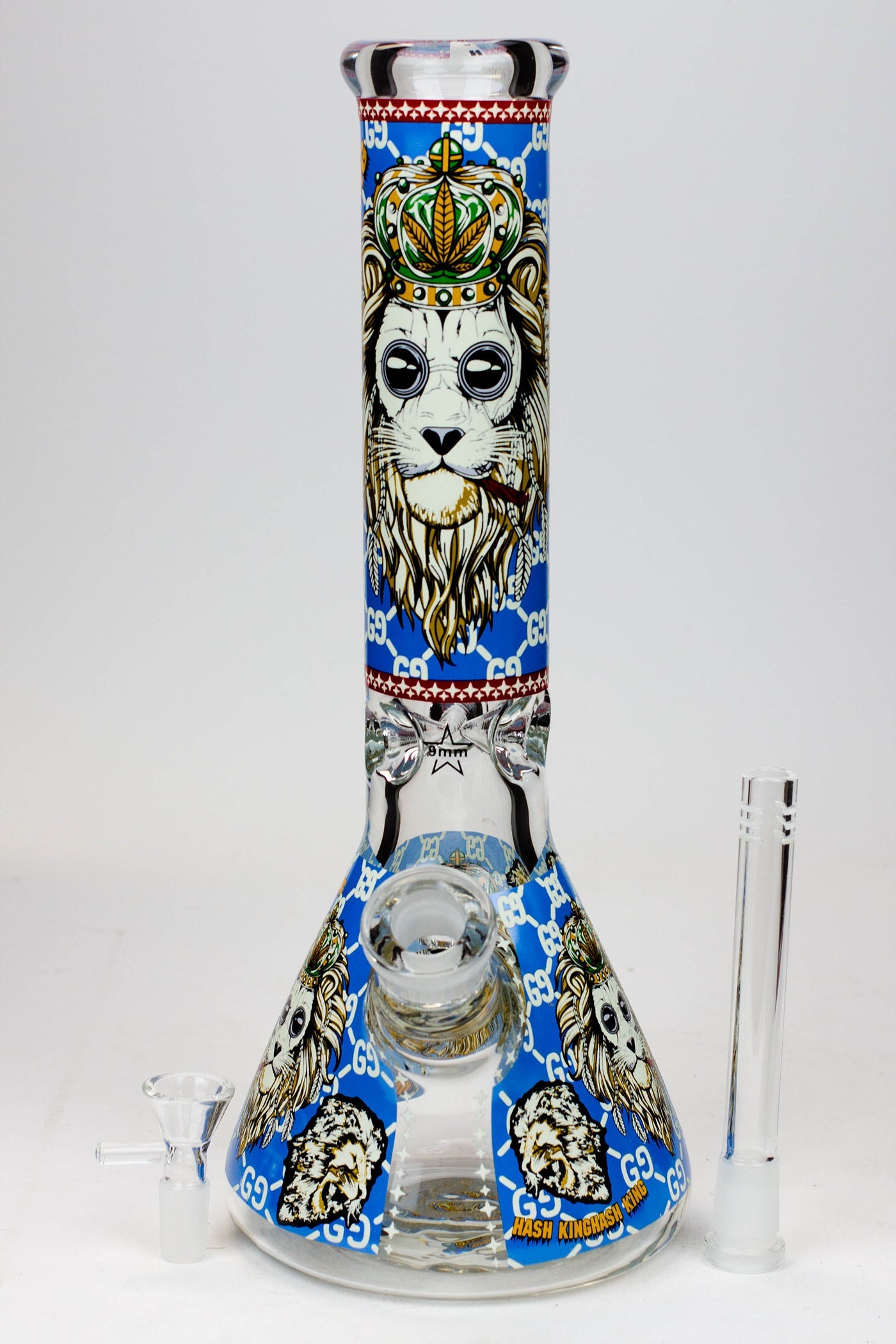 14" Hash King Glow in the dark 9 mm glass bong
