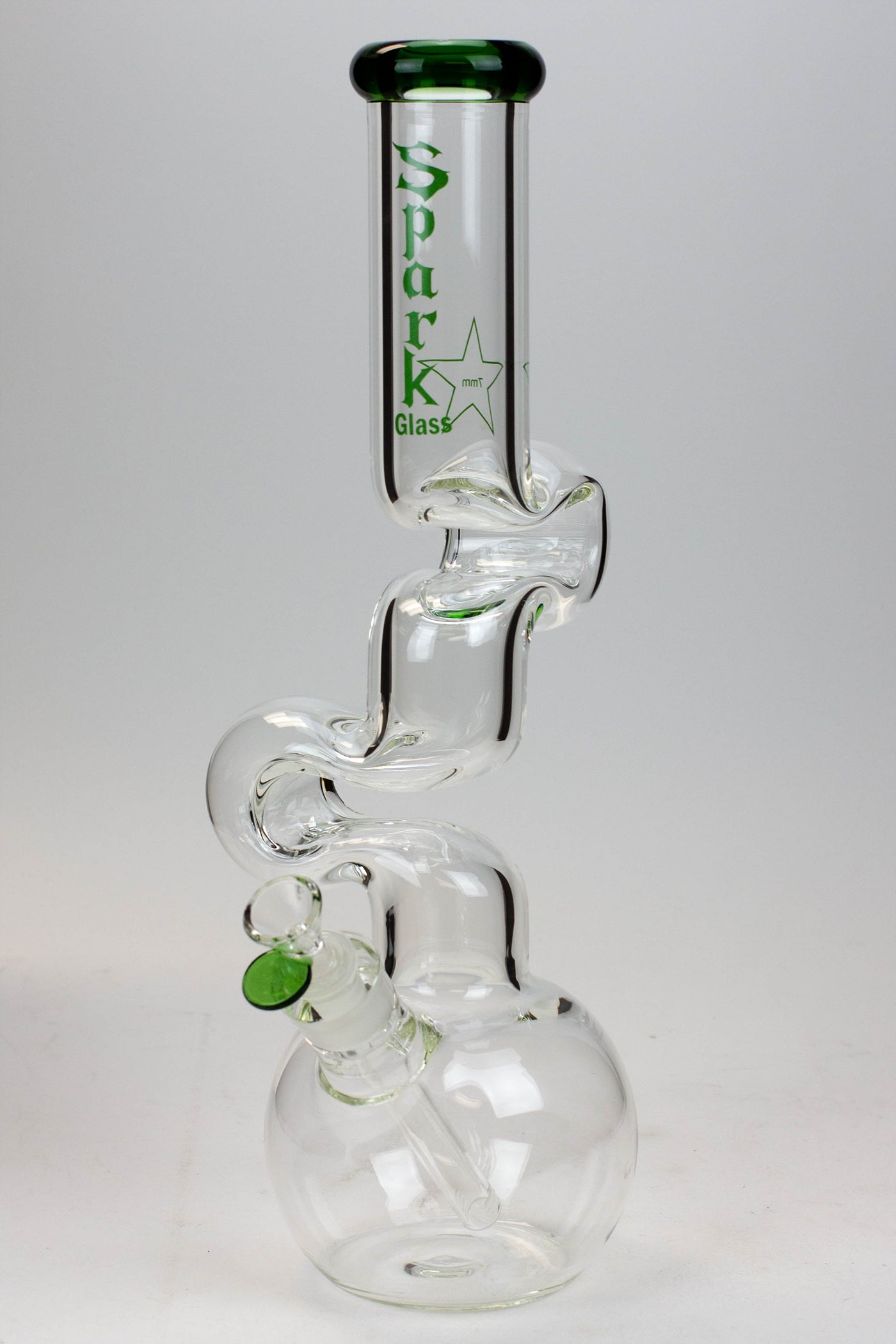 16" Spark 7mm Zig-zag glass bong