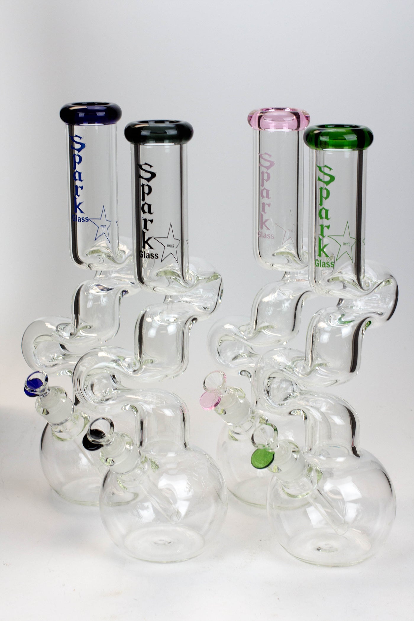 16" Spark 7mm Zig-zag glass bong