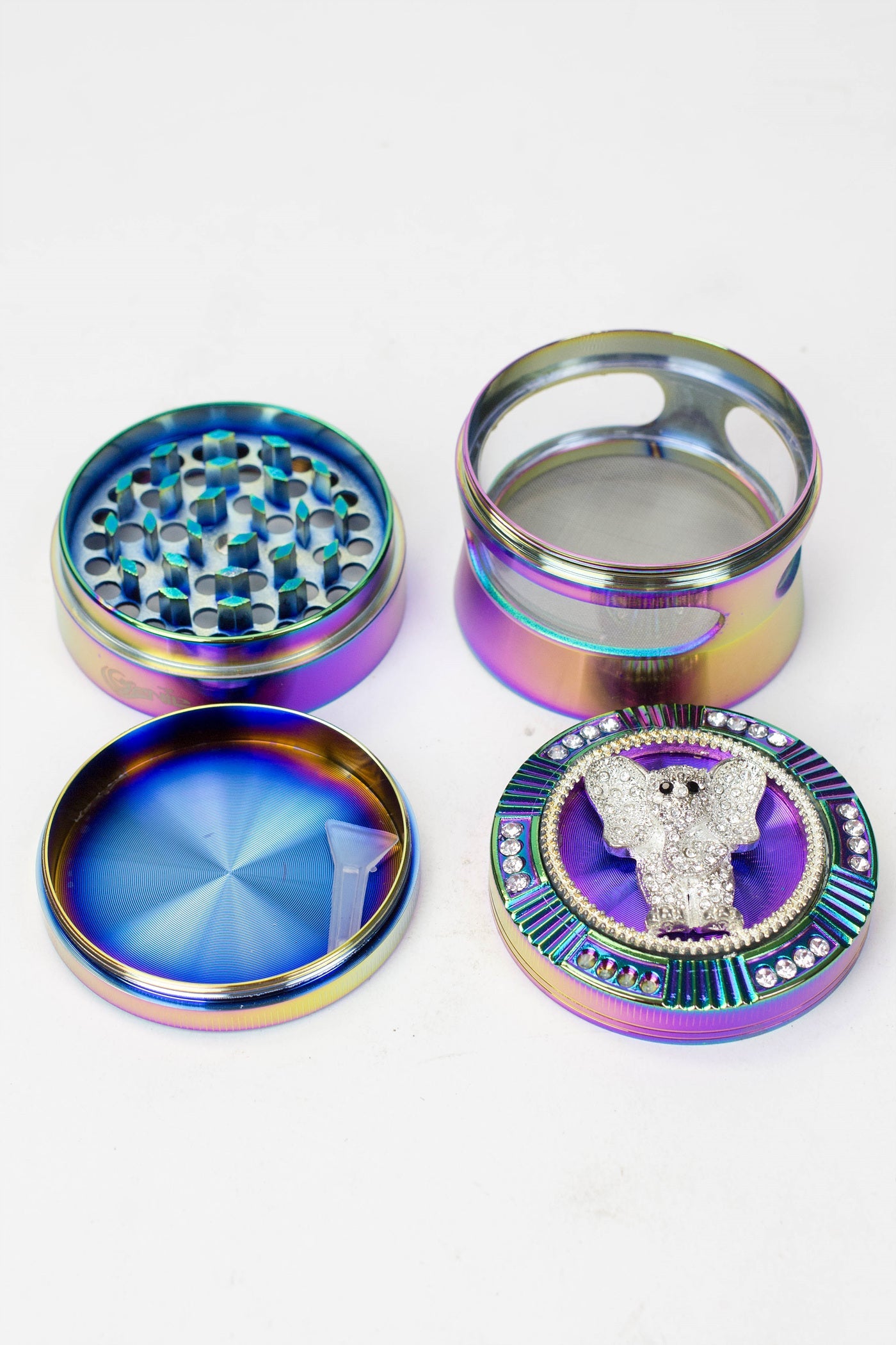 Genie Elephant 4 parts metal grinder with side window