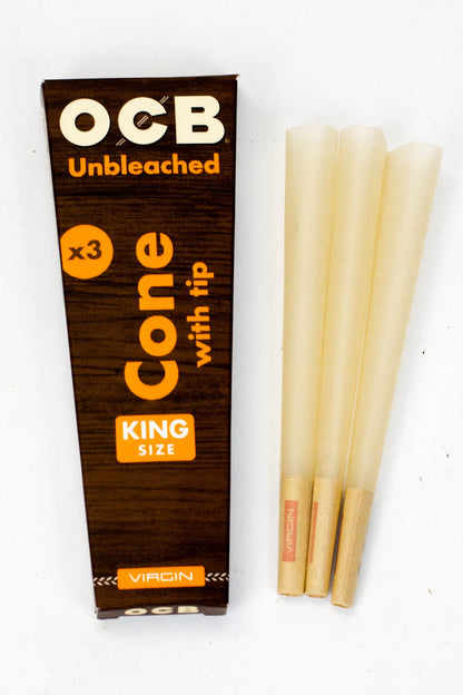 OCB Pre-rolled Cone - Virgin Unbleached Rolling Paper - King size (32 pcaks)