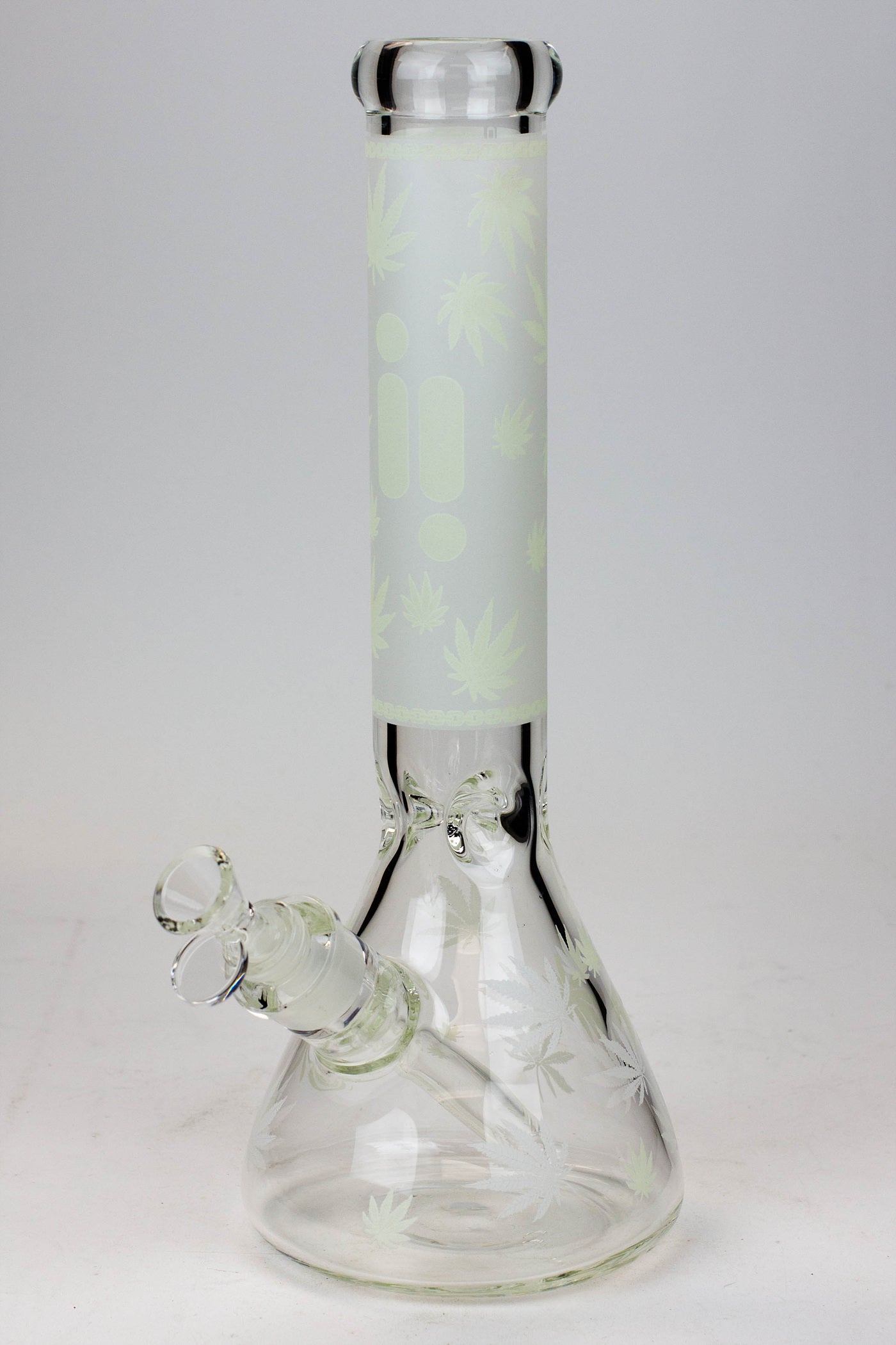 14" Infyniti Leaf Glow in the dark 7 mm glass bong