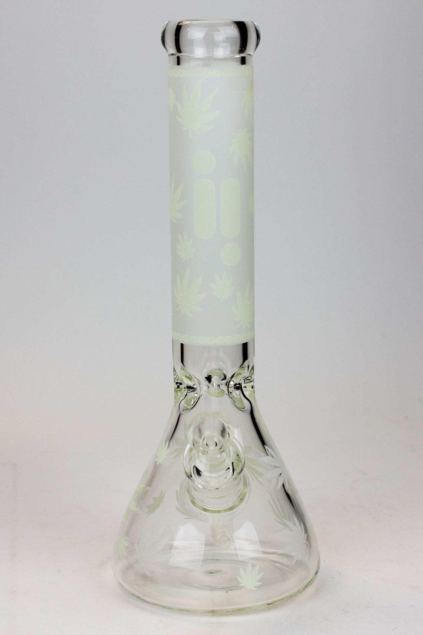 14" Infyniti Leaf Glow in the dark 7 mm glass bong