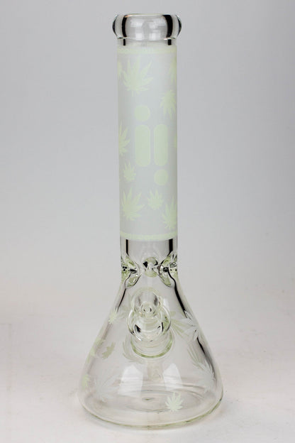 14" Infyniti Leaf Glow in the dark 7 mm glass bong
