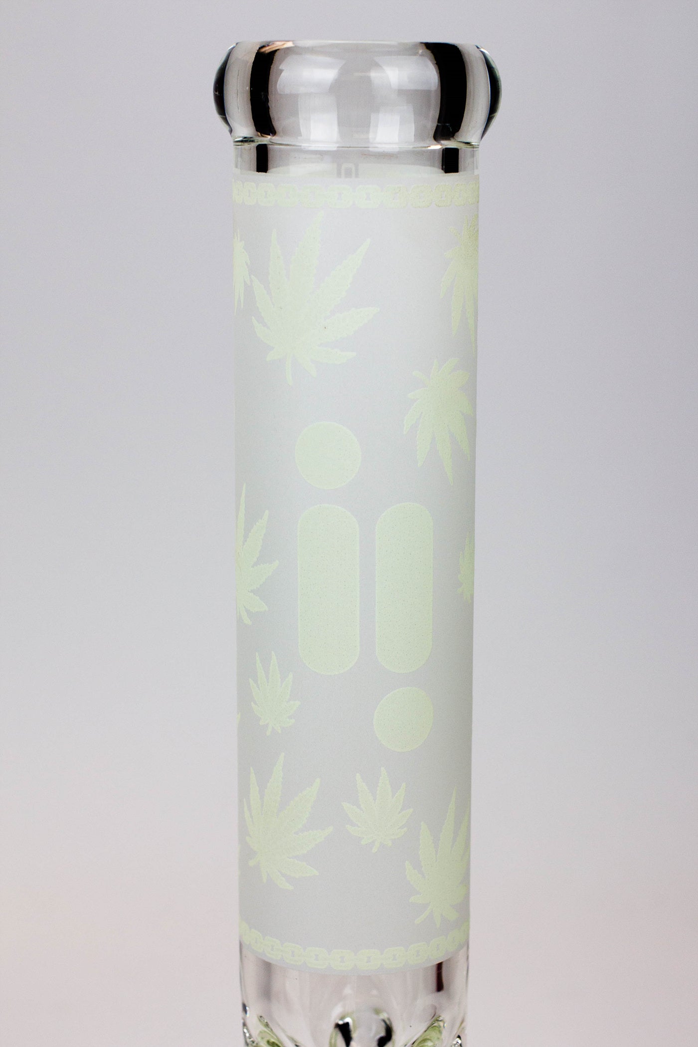 14" Infyniti Leaf Glow in the dark 7 mm glass bong