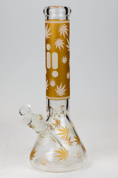 14" Infyniti Leaf Glow in the dark 7 mm glass bong