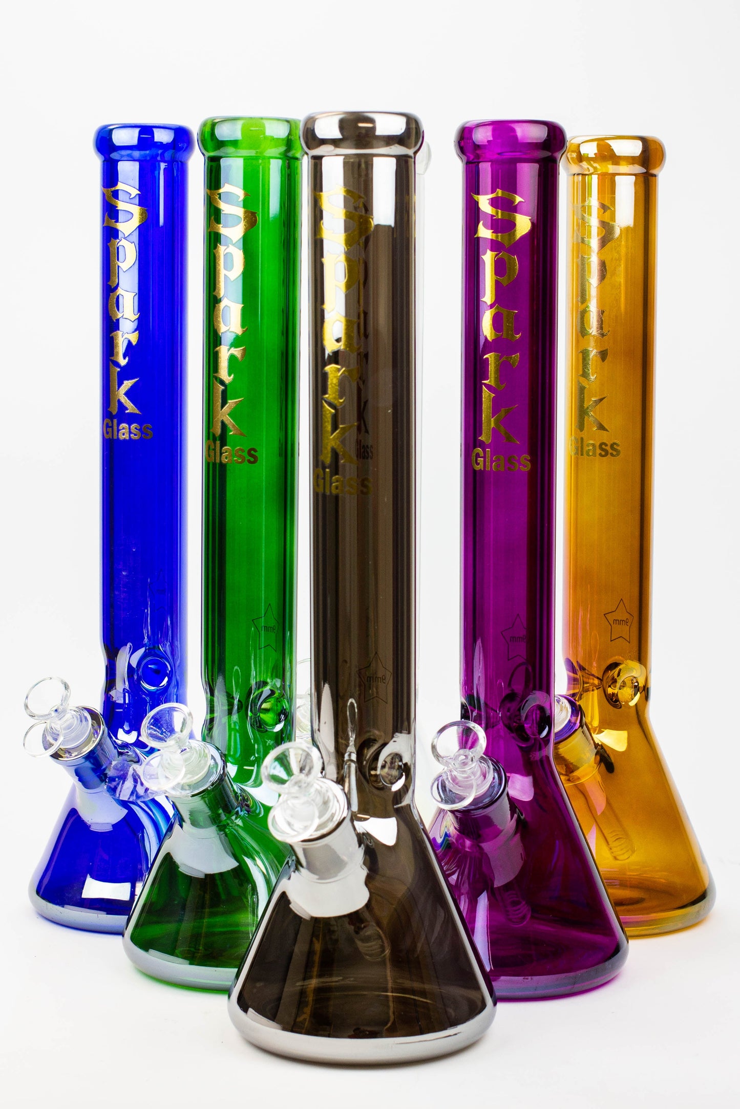17.5" SPARK / 9 mm / Electroplated glass beaker bong