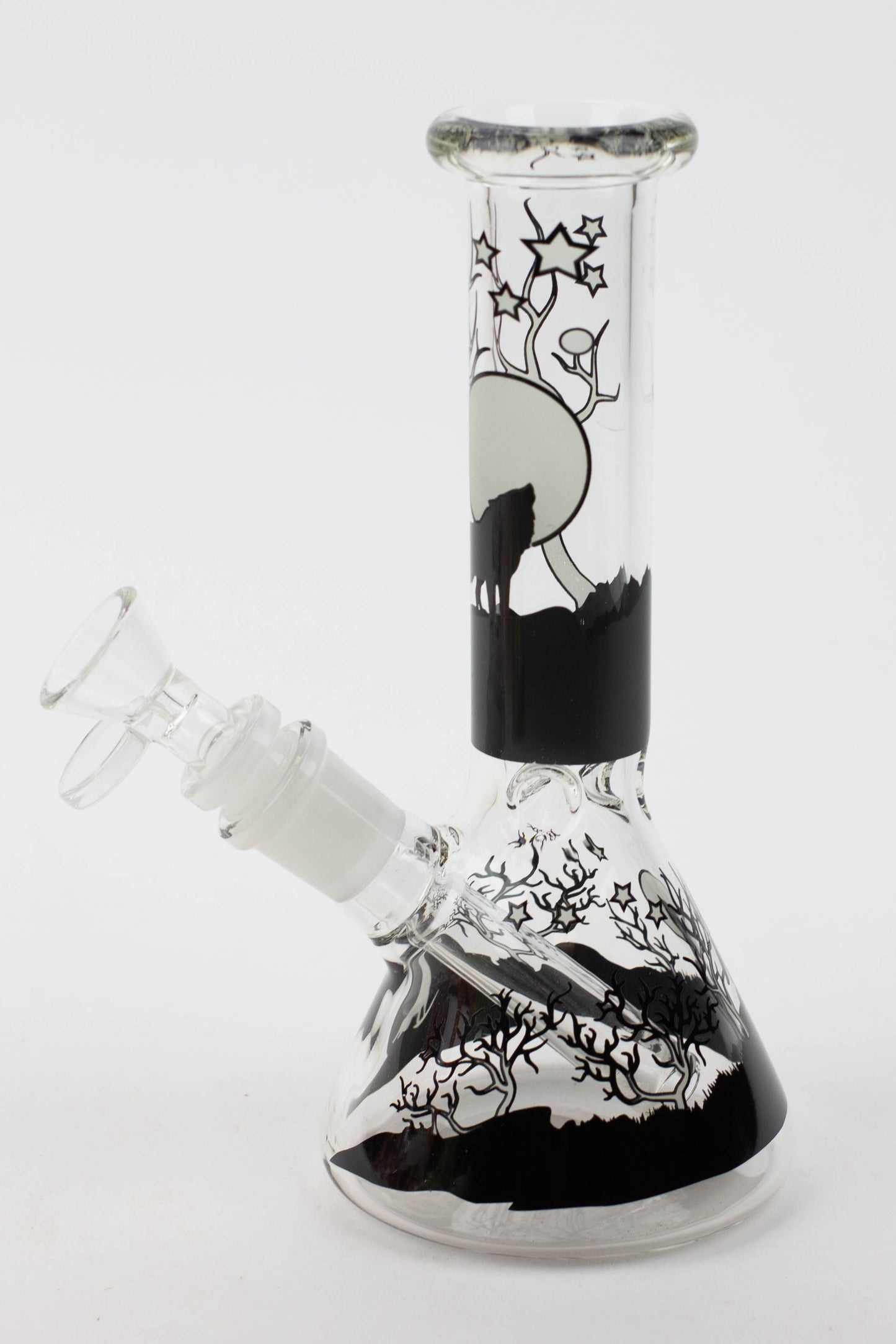 7.5" Glow in the dark beaker glass water bong