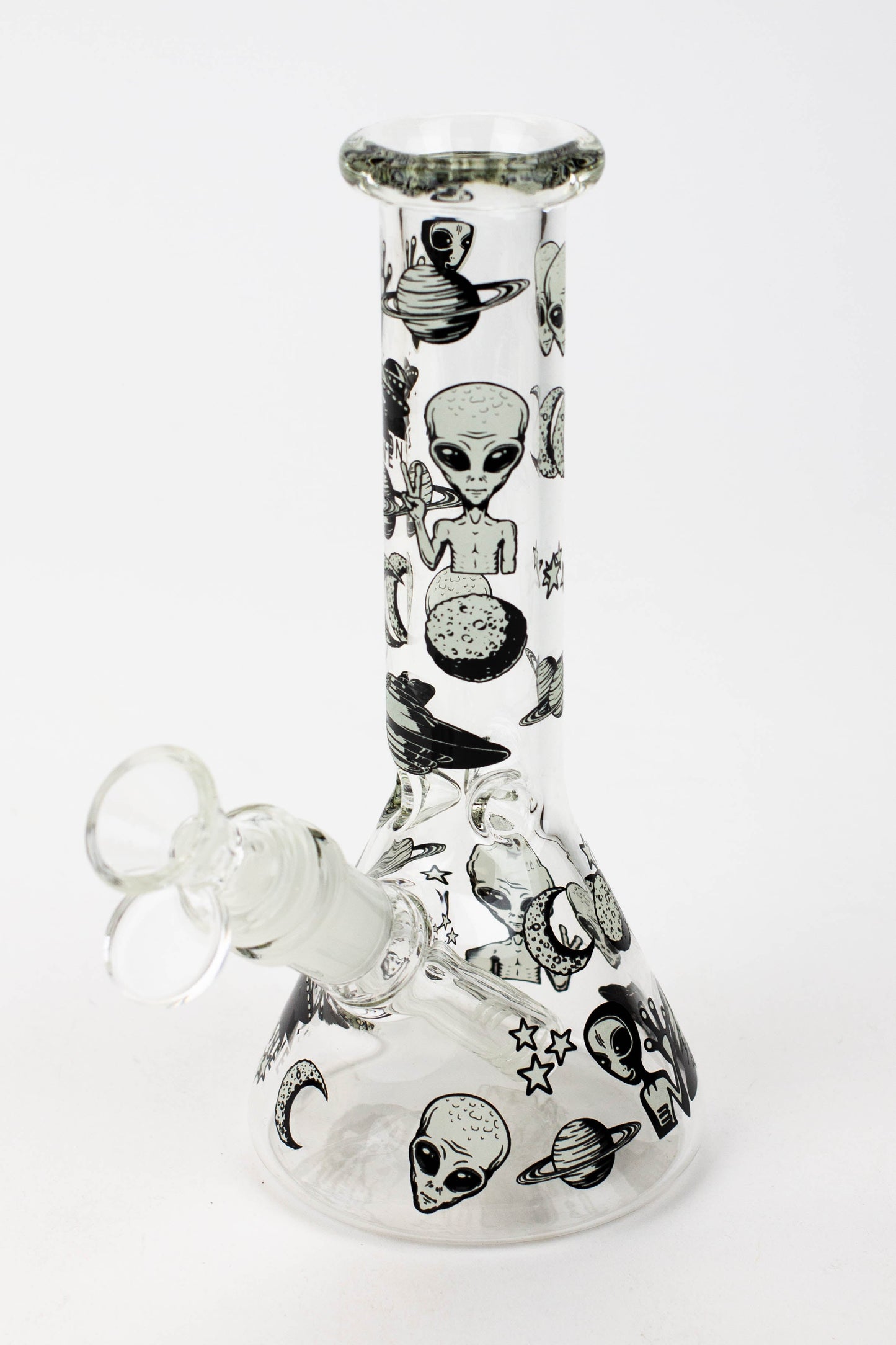 7.5" Glow in the dark beaker glass water bong