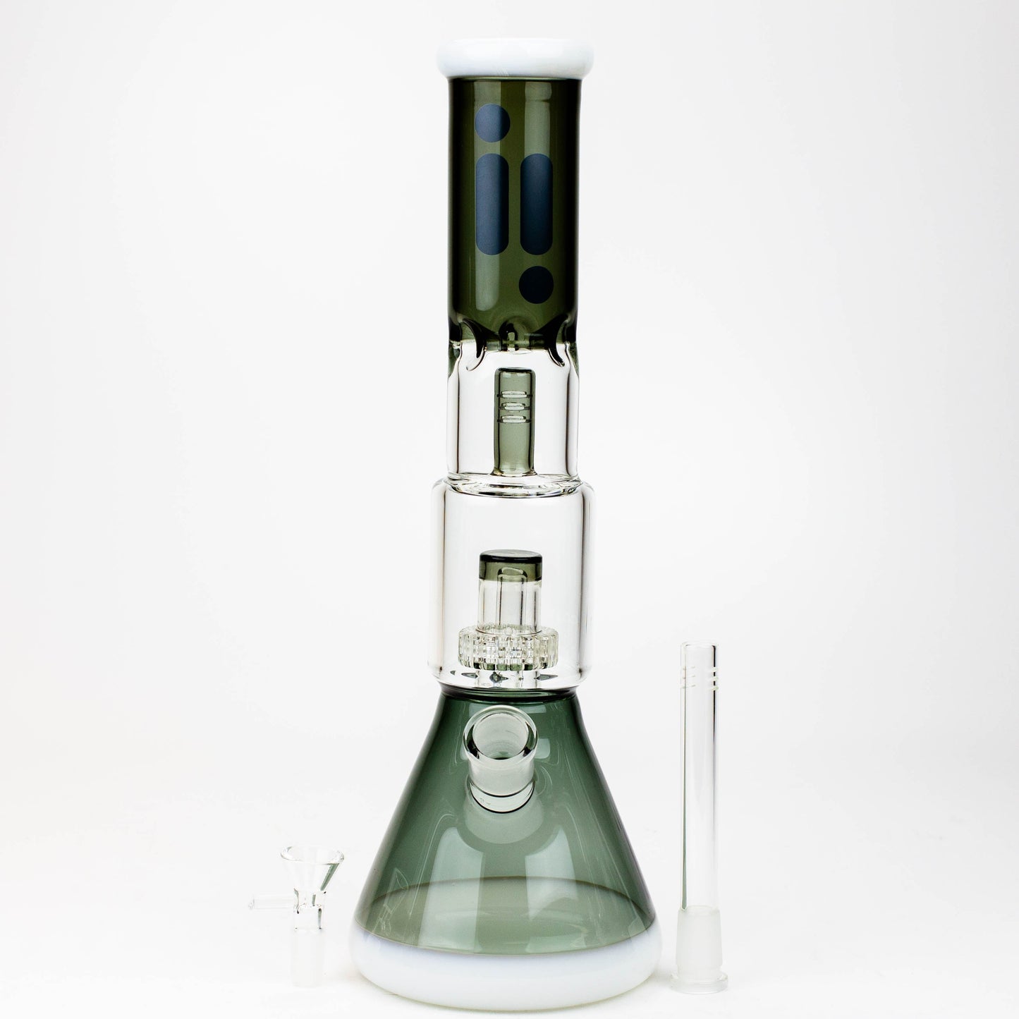 15" Infyniti showerhead percolator with splash guard glass bong