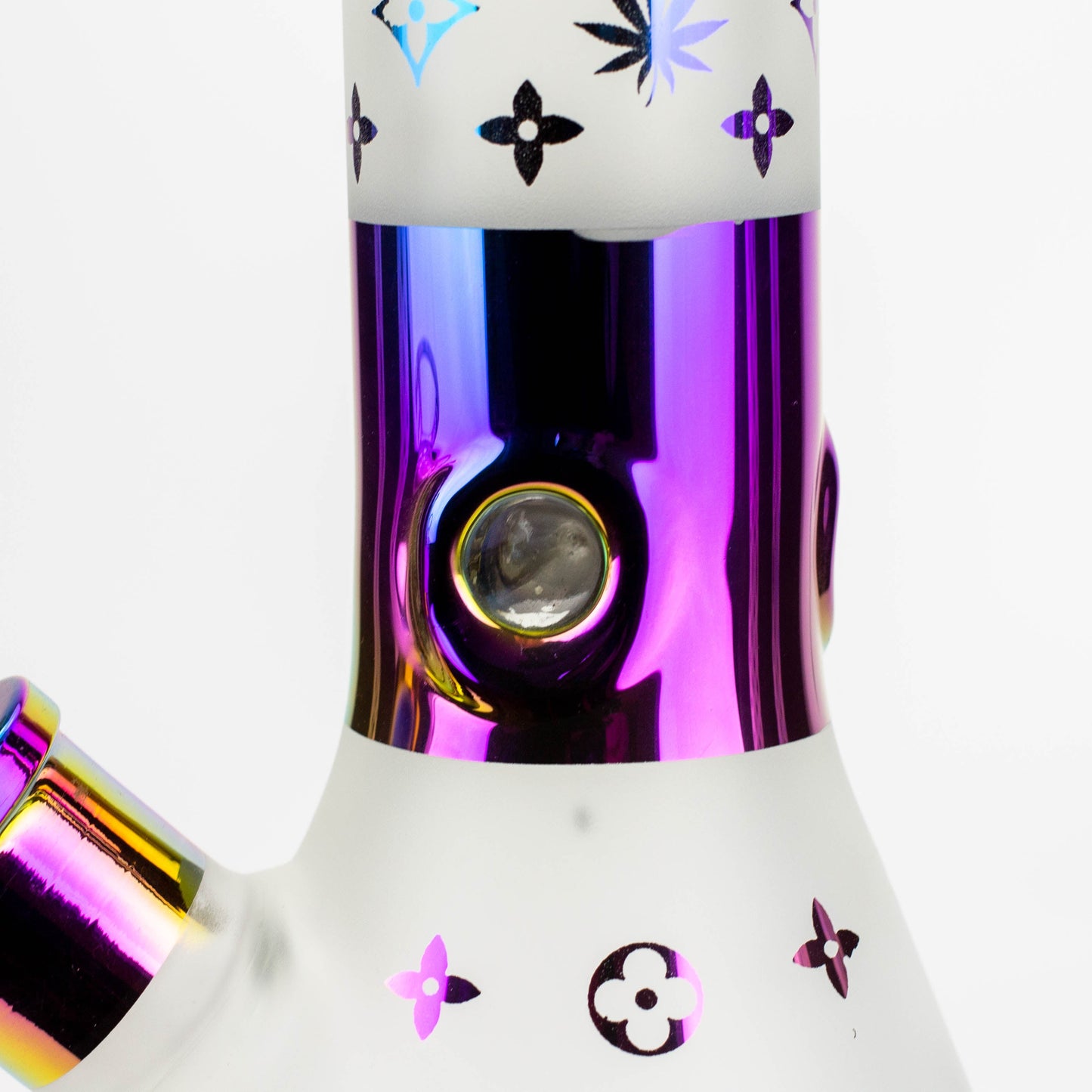 17.5"  Luxury Pattern 7 mm frosted glass beaker bong