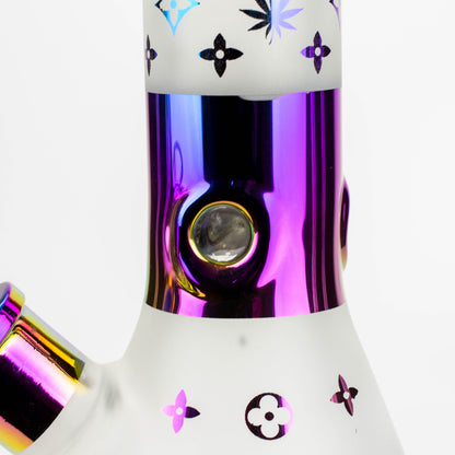 17.5"  Luxury Pattern 7 mm frosted glass beaker bong