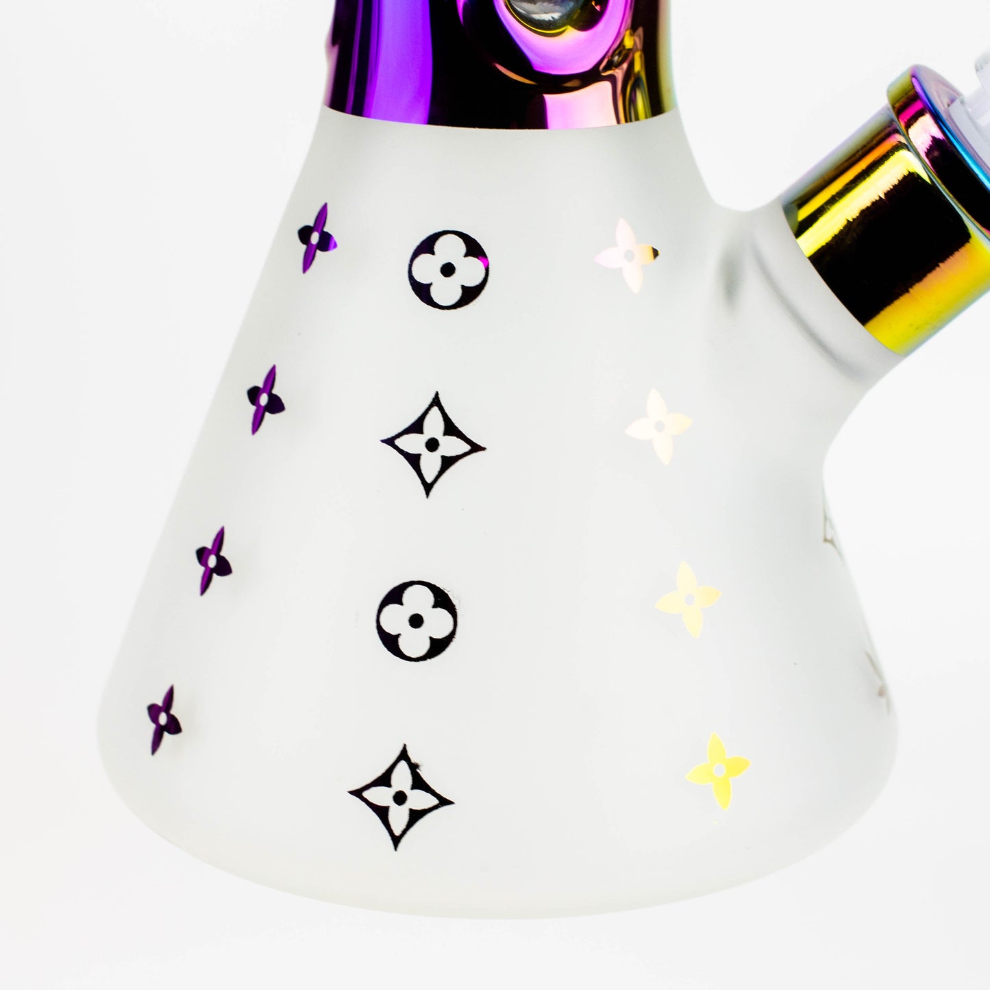 17.5"  Luxury Pattern 7 mm frosted glass beaker bong