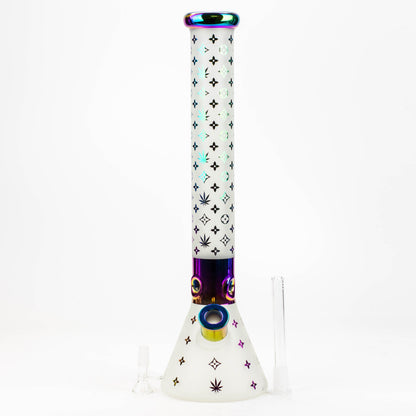 17.5"  Luxury Pattern 7 mm frosted glass beaker bong