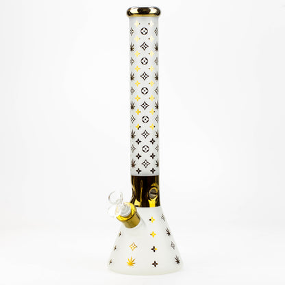 17.5"  Luxury Pattern 7 mm frosted glass beaker bong