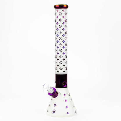 17.5"  Luxury Pattern 7 mm frosted glass beaker bong