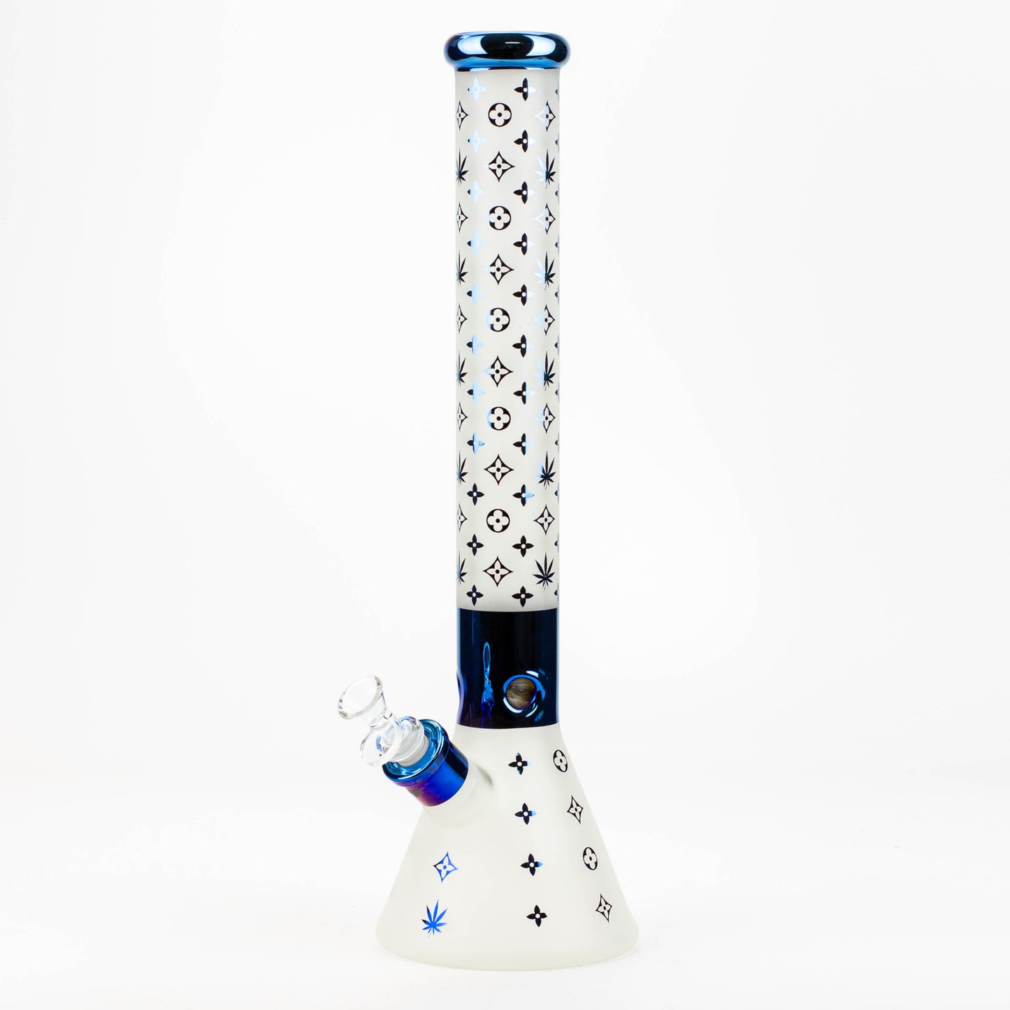17.5"  Luxury Pattern 7 mm frosted glass beaker bong