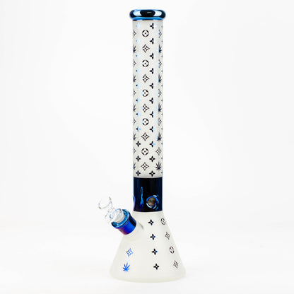 17.5"  Luxury Pattern 7 mm frosted glass beaker bong