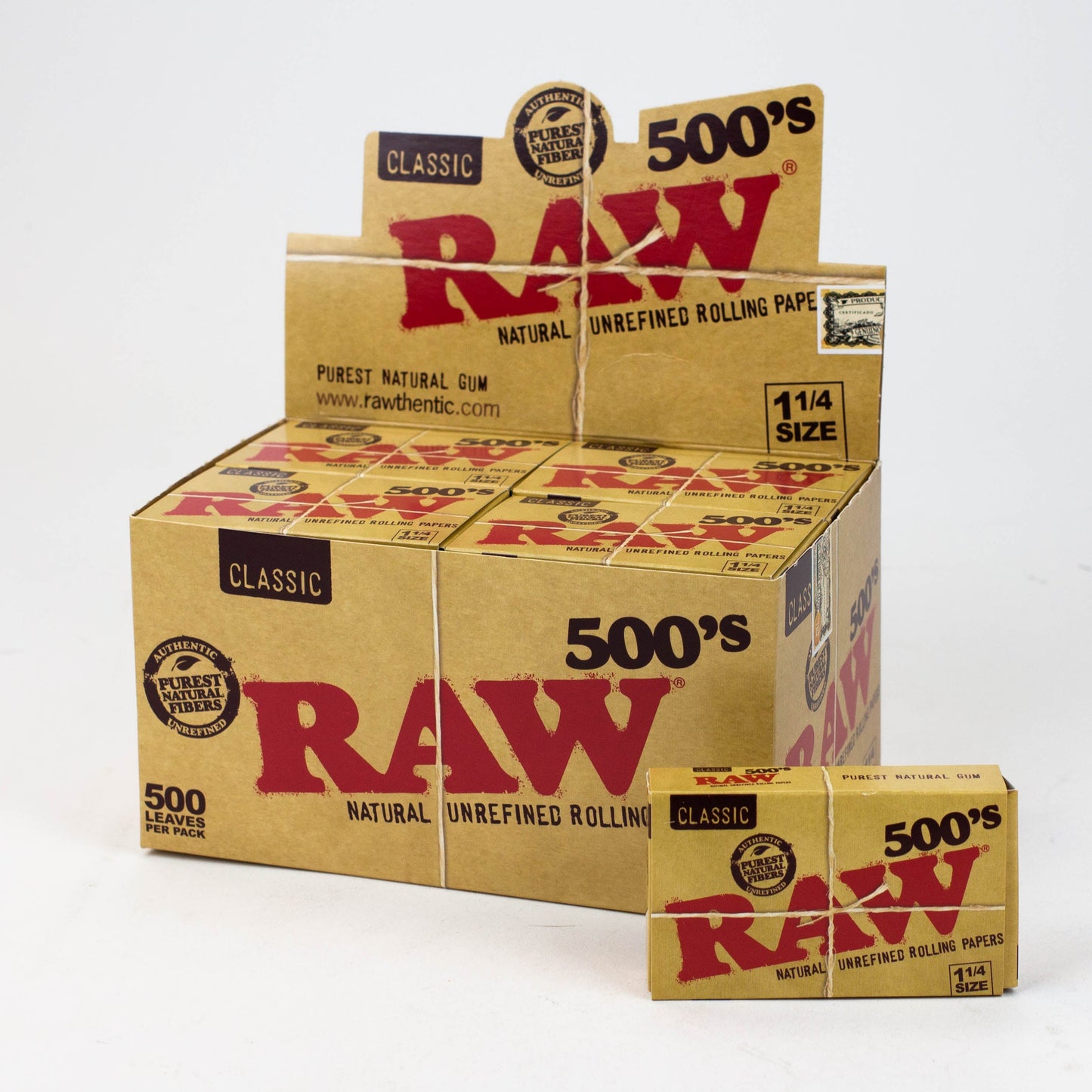 RAW 500's. Natural Unrefined - 20 packs