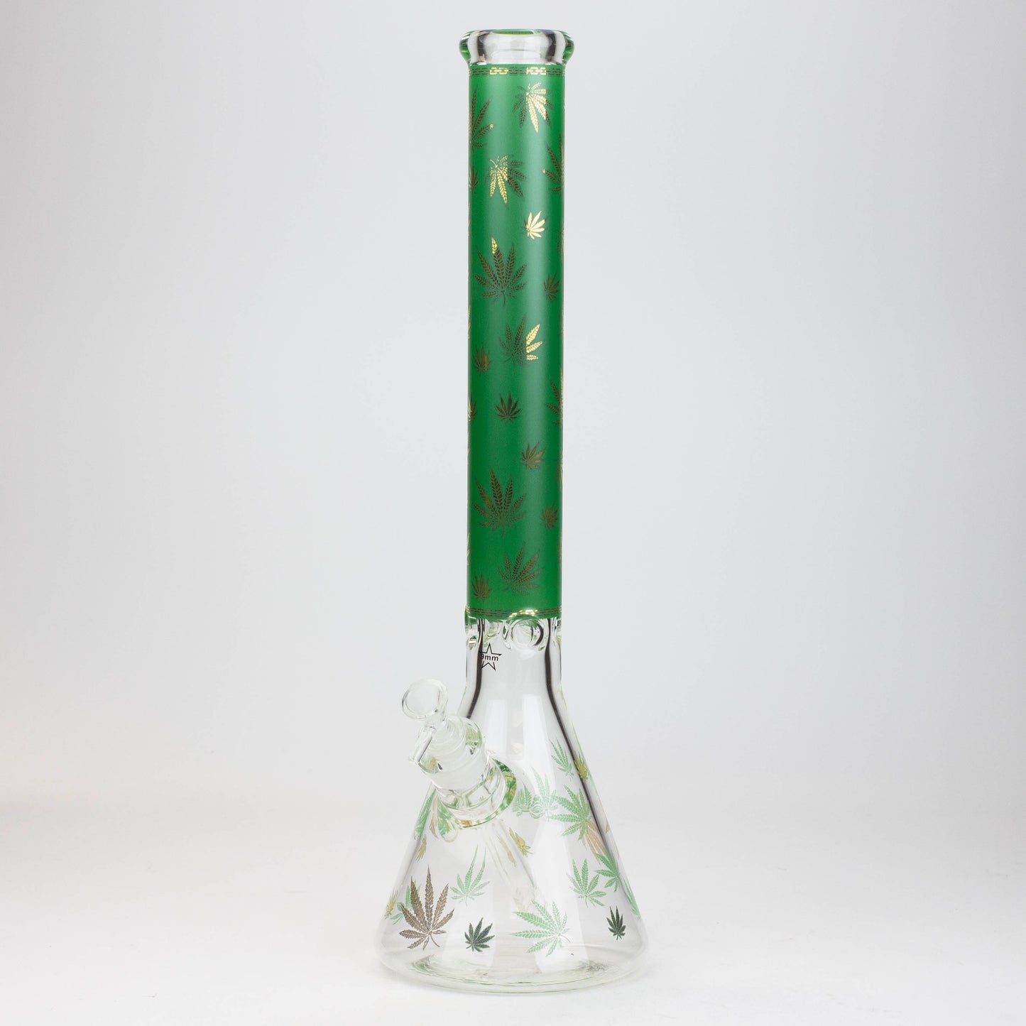 19.5" Gold leaf 9 mm glass water bong