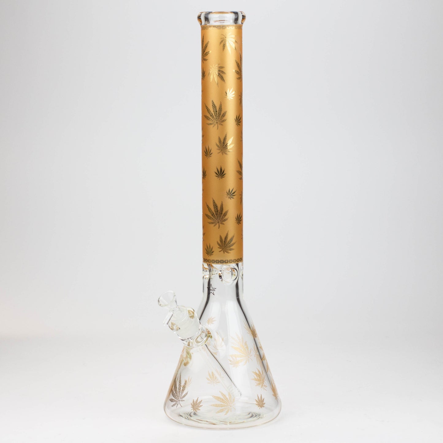 19.5" Gold leaf 9 mm glass water bong