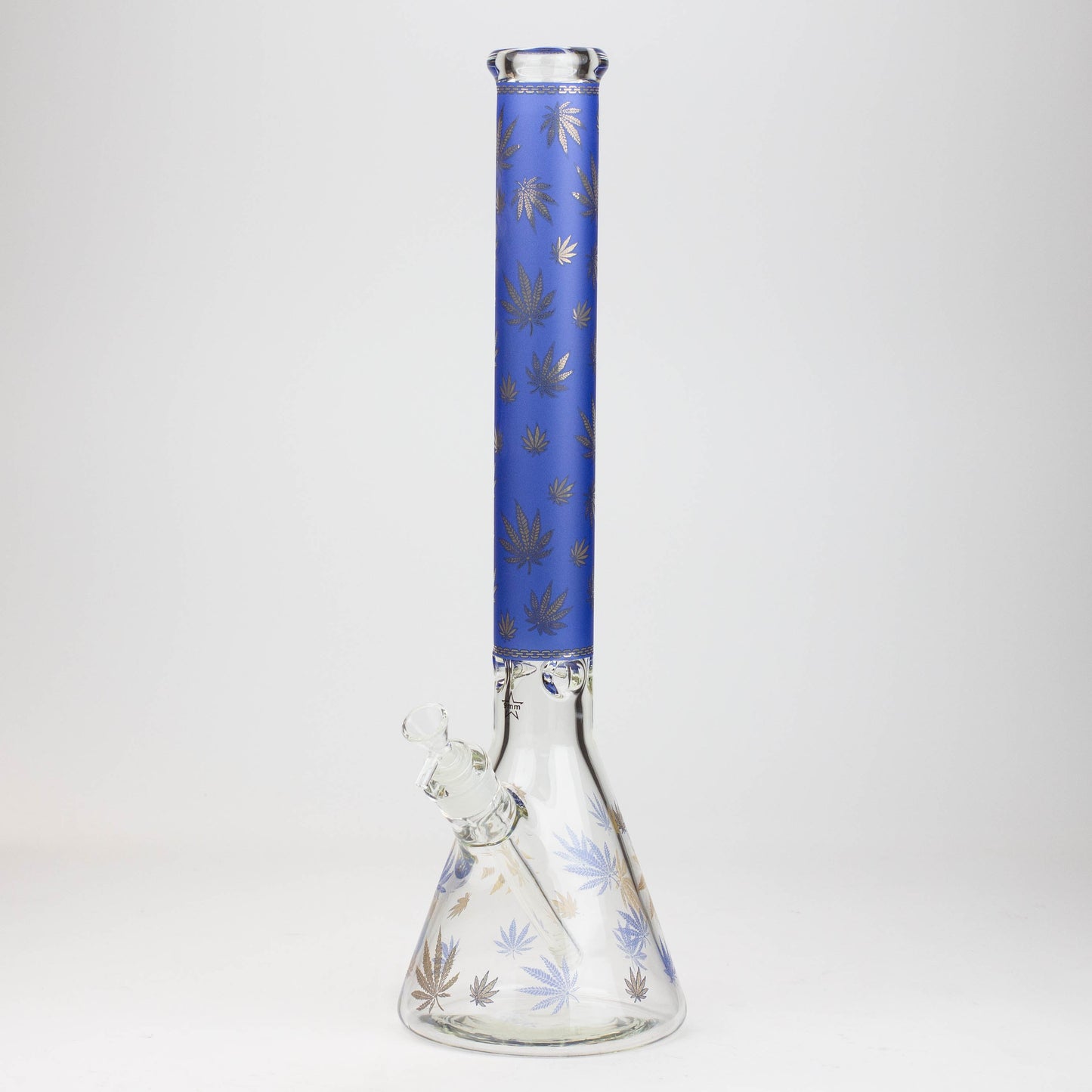 19.5" Gold leaf 9 mm glass water bong
