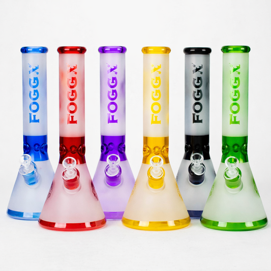FOGGX | 14" Sandblasted Frosted Big Skull Beaker Water Pipe – 7mm Thick