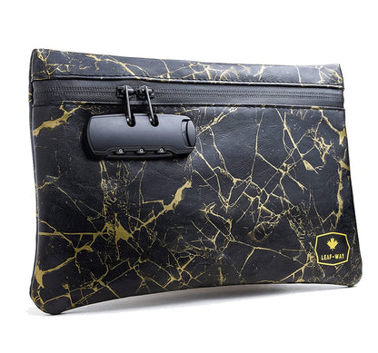 Lockable Storage Bag, Smell, Odor & Water Resistant Pouch for Travel, Cash, Money, Valuables, Medicine, Jewelry, Cosmetics, Zipper Safe with Pocket Organizer and Combo-Lock