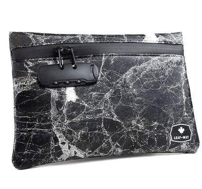 Lockable Storage Bag, Smell, Odor & Water Resistant Pouch for Travel, Cash, Money, Valuables, Medicine, Jewelry, Cosmetics, Zipper Safe with Pocket Organizer and Combo-Lock