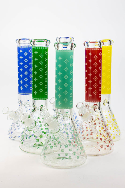 14" Luxury Patten Glow in the dark 7 mm glass bong