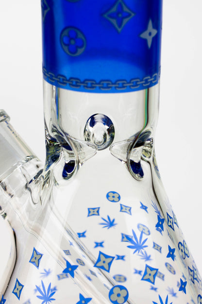 14" Luxury Patten Glow in the dark 7 mm glass bong [A24]