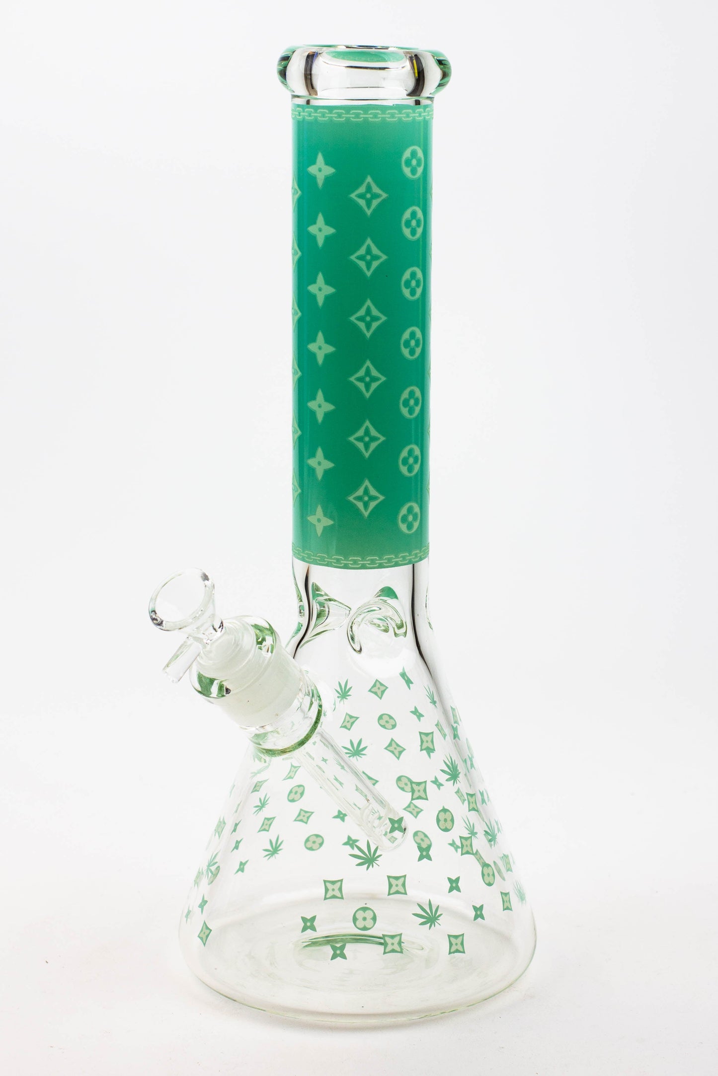 14" Luxury Patten Glow in the dark 7 mm glass bong [A24]
